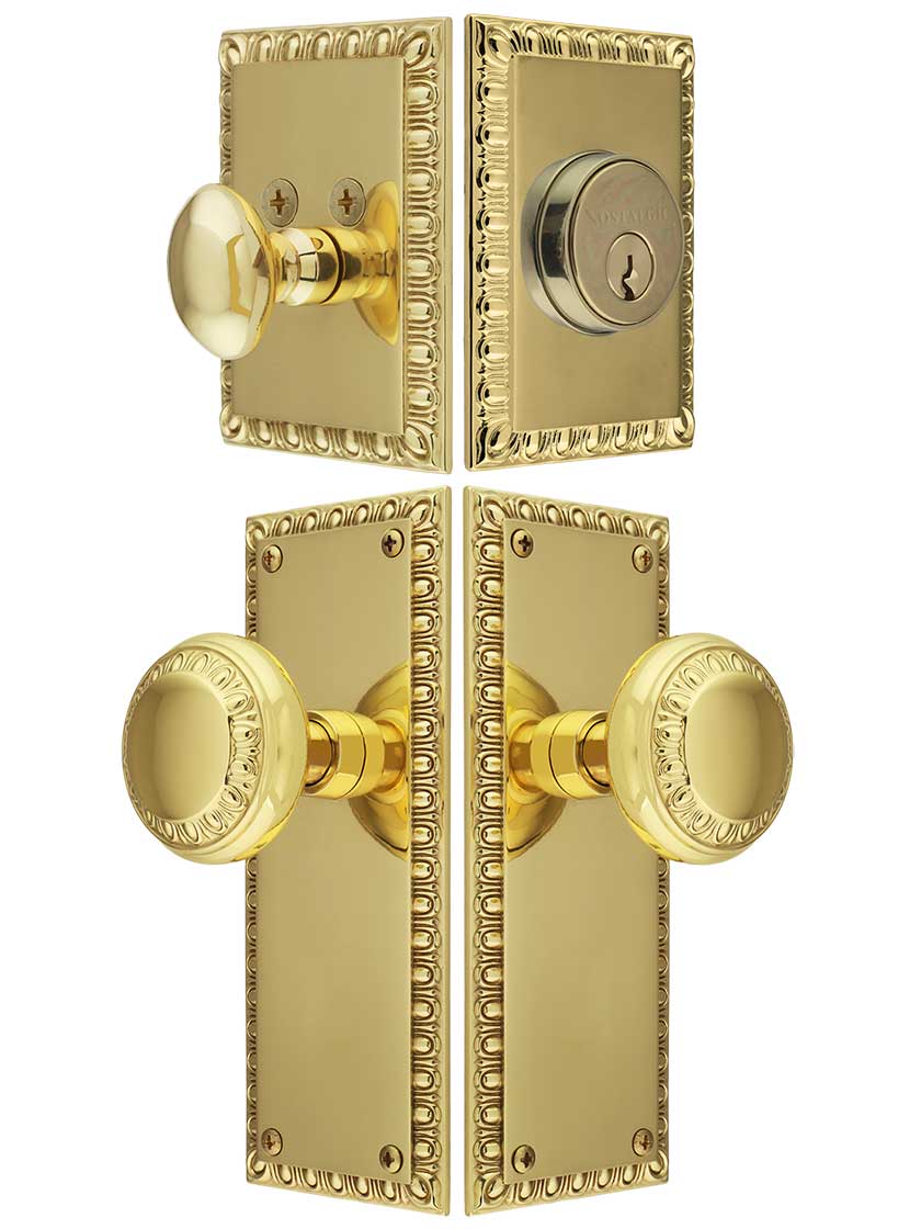 Ovolo Entry Door Set with Matching Knobs